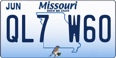 MO license plate QL7W6O