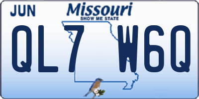 MO license plate QL7W6Q