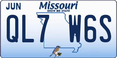 MO license plate QL7W6S