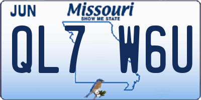 MO license plate QL7W6U