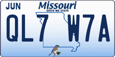 MO license plate QL7W7A