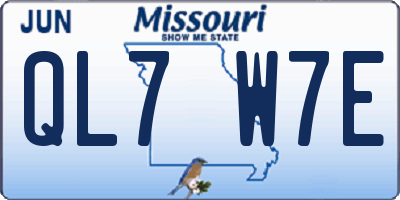 MO license plate QL7W7E