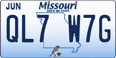 MO license plate QL7W7G