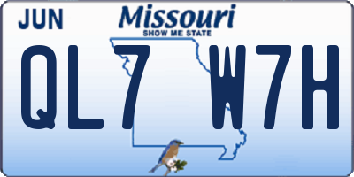 MO license plate QL7W7H