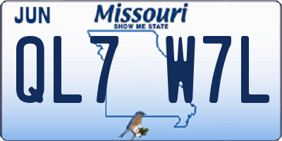 MO license plate QL7W7L