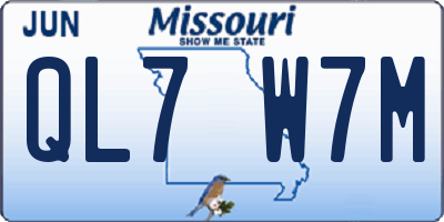 MO license plate QL7W7M