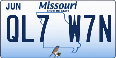 MO license plate QL7W7N