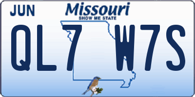 MO license plate QL7W7S
