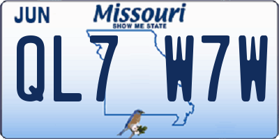 MO license plate QL7W7W
