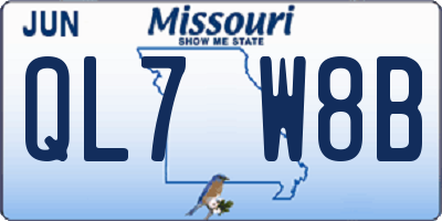 MO license plate QL7W8B