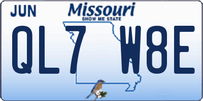 MO license plate QL7W8E