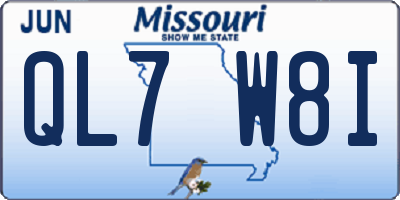 MO license plate QL7W8I