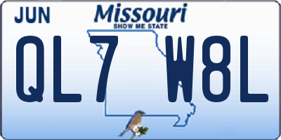 MO license plate QL7W8L