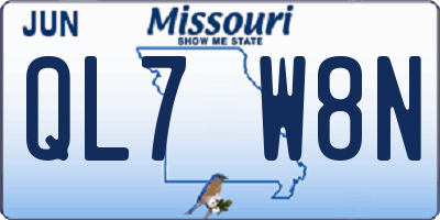 MO license plate QL7W8N