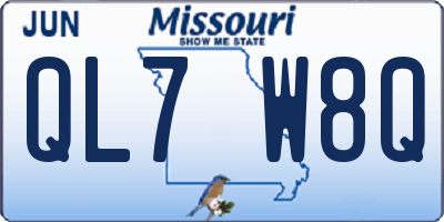 MO license plate QL7W8Q