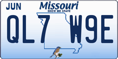 MO license plate QL7W9E