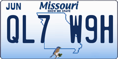 MO license plate QL7W9H