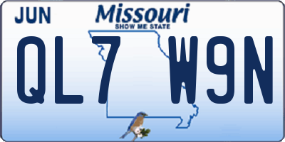 MO license plate QL7W9N
