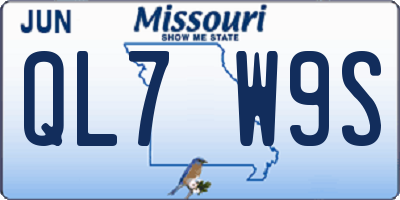 MO license plate QL7W9S