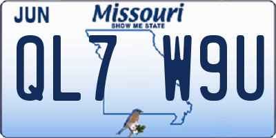 MO license plate QL7W9U