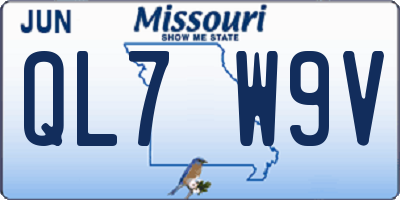MO license plate QL7W9V
