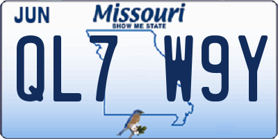 MO license plate QL7W9Y