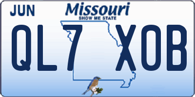 MO license plate QL7X0B