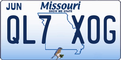 MO license plate QL7X0G