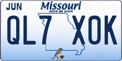 MO license plate QL7X0K
