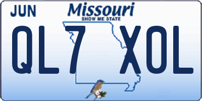 MO license plate QL7X0L