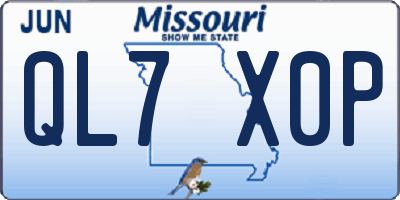 MO license plate QL7X0P