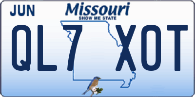 MO license plate QL7X0T