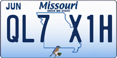 MO license plate QL7X1H