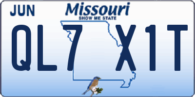 MO license plate QL7X1T