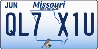 MO license plate QL7X1U