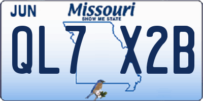 MO license plate QL7X2B