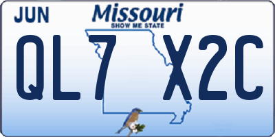 MO license plate QL7X2C