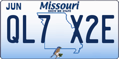 MO license plate QL7X2E