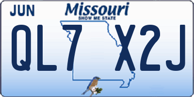 MO license plate QL7X2J