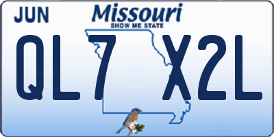 MO license plate QL7X2L
