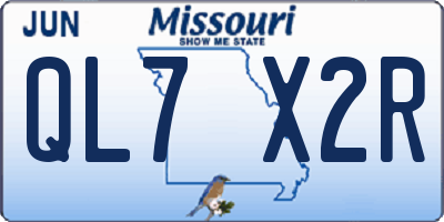 MO license plate QL7X2R