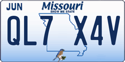 MO license plate QL7X4V