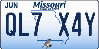 MO license plate QL7X4Y