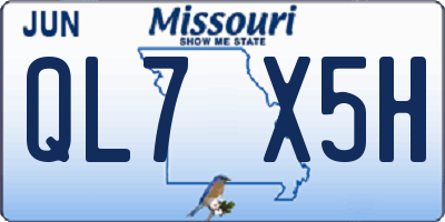 MO license plate QL7X5H