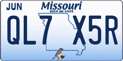 MO license plate QL7X5R