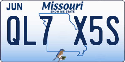 MO license plate QL7X5S