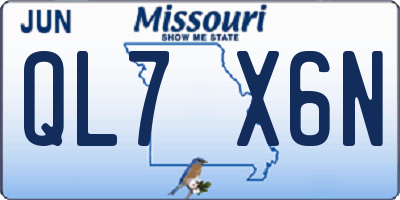 MO license plate QL7X6N