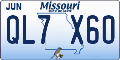 MO license plate QL7X6O