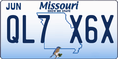 MO license plate QL7X6X