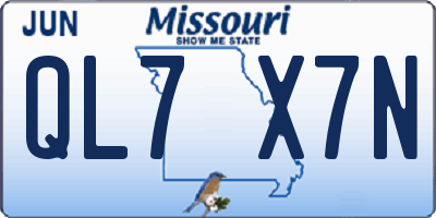 MO license plate QL7X7N